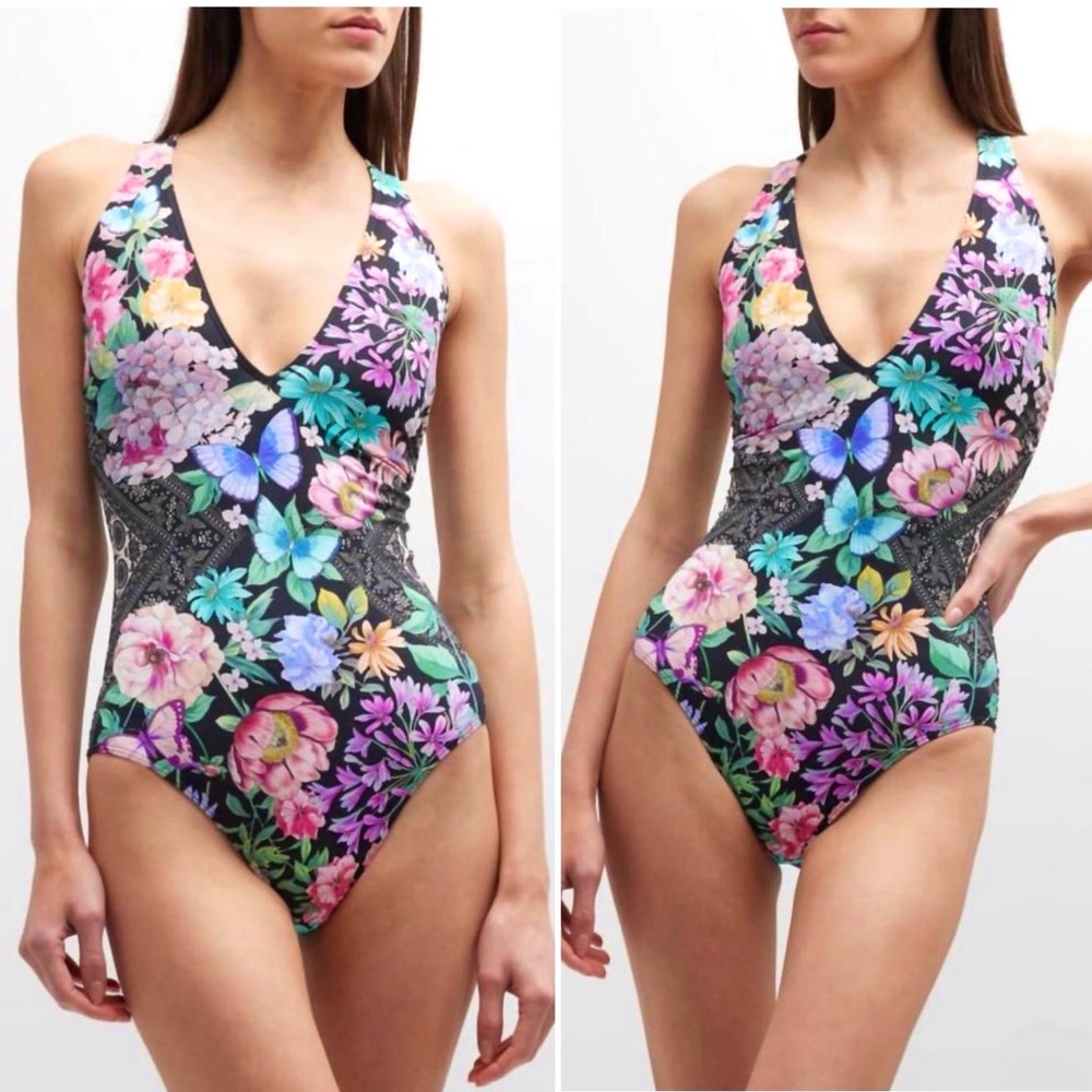 NWT Johnny Was One-Piece Racerback Floral Swimsuit - Picture 10 of 10